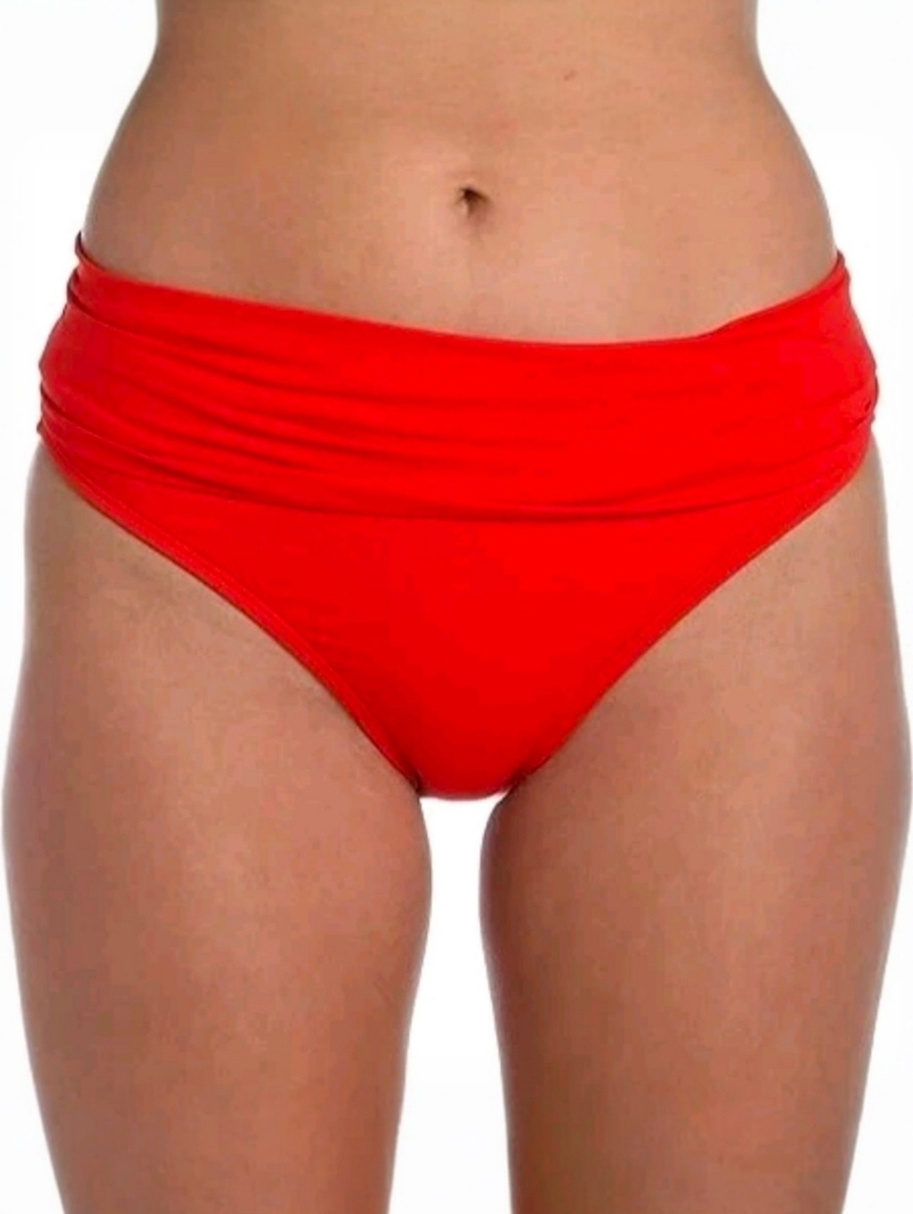 La Blanca 'Island Goddess' Shirred-Band Bikini Swimsuit Bottom, Cherry